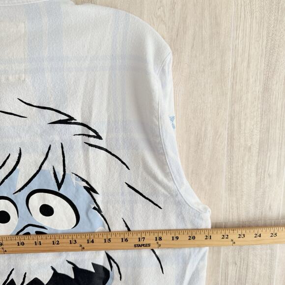 Cakeworthy Flannel Shirt Adult Medium Rudolf The Red Nosed Reindeer Bumble Plaid - Picture 15 of 16